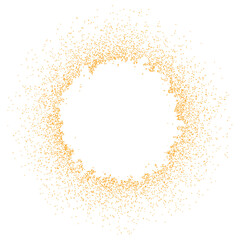 Gold glitter effect in round. PNG