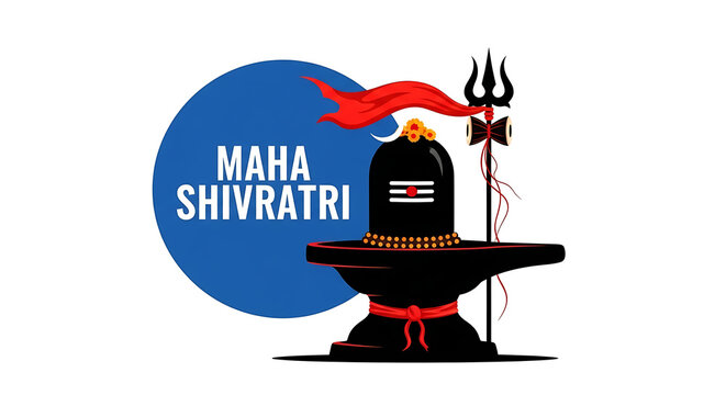 Mahashivratri celebration with shiva linga and trishul.