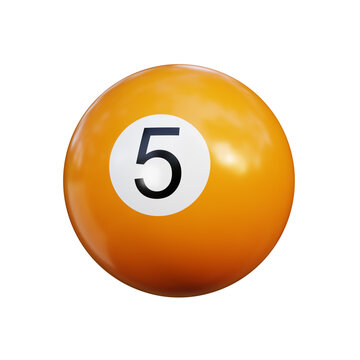 5 Pool Ball 3D Illustration