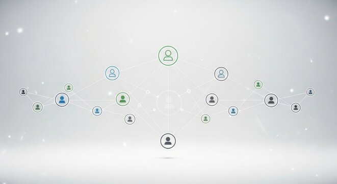 Global Network Connections: People Icons Linked in Digital Web