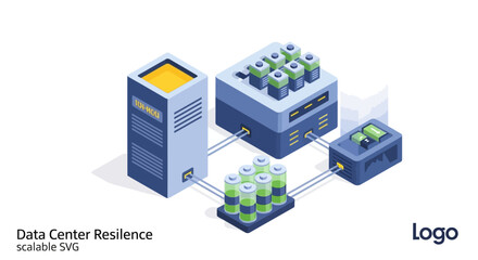 Obraz premium Data Center Resilience Scalable Servers and Storage.