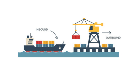 Cargo Ship Unloading Containers at Dock.