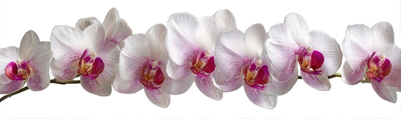 Elegant orchid blossoms in full bloom with delicate white and magenta petals