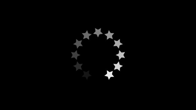Animated circular loading mark with black background and no background.4k video.