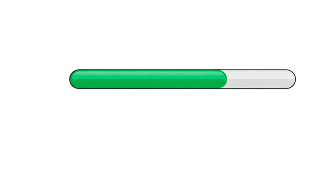 Green progress bar with white section on transparent background