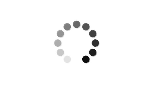 Animated circular loading mark with white background and no background.