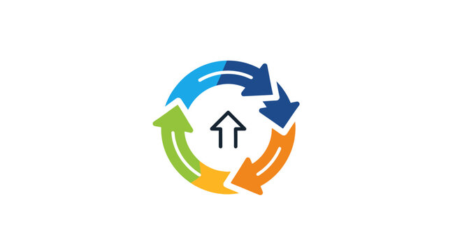 Circular Arrows Symbolizing Cycle and Renewal Process.