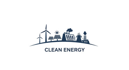 Fototapeta premium Clean energy industrial graphic logo design.