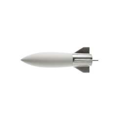 Fototapeta premium Sleek Silver Missile Weapon with Fins