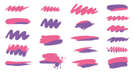 Vibrant brush strokes and patterns in various colors and styles, creating a dynamic digital artwork with abstract shapes and designs.