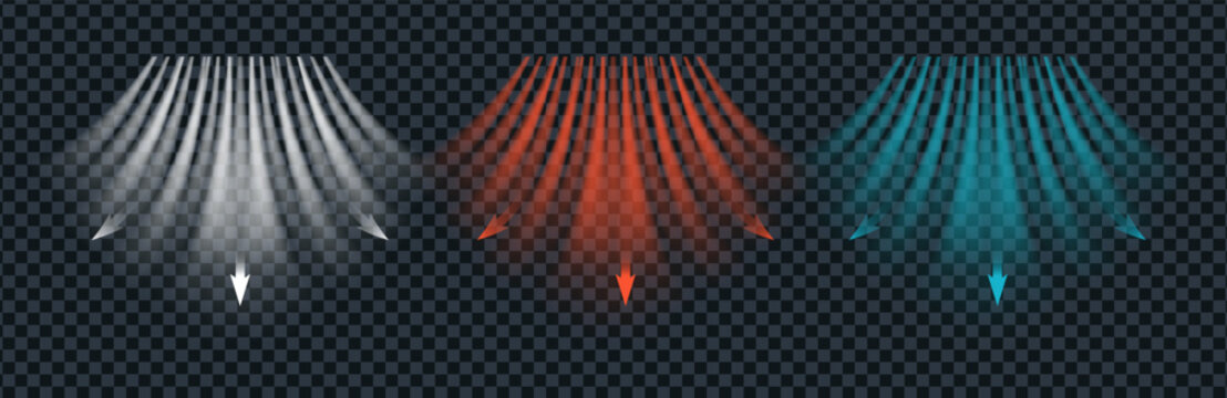 Air conditioner airflow arrows normal air flow, blue cold cool light and red hot heat streams. Wind effect with dynamic arrow motion.