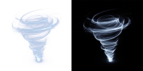 Abstract Neon Blue Light Funnel Vortex With Dynamic Swirl Effect © KARYNA