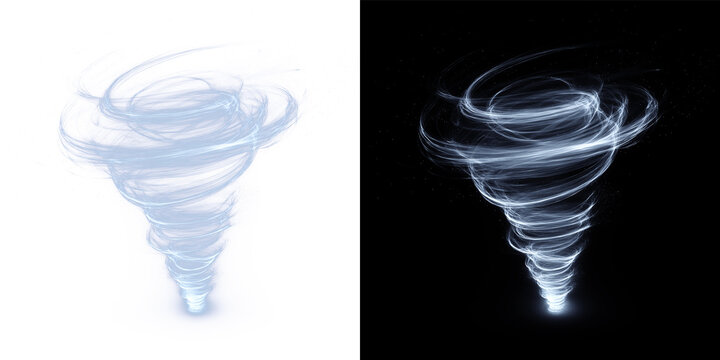 Abstract Neon Blue Light Funnel Vortex With Dynamic Swirl Effect