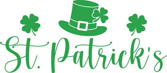 St Patricks Day typography design on plain white transparent isolated background for card, shirt, hoodie, sweatshirt, apparel, tag, mug, icon, poster or badge © AllYearRoundDesigns