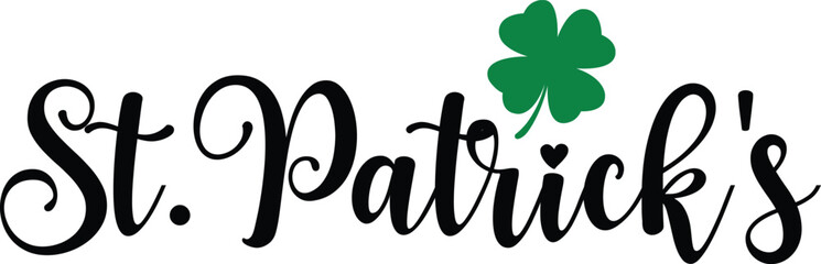 St Patricks Day typography design on plain white transparent isolated background for card, shirt, hoodie, sweatshirt, apparel, tag, mug, icon, poster or badge © AllYearRoundDesigns