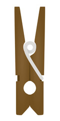 Wooden hang clip. vector illustration