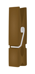 Wooden hang clip. vector illustration