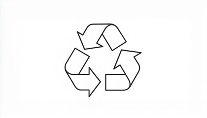 Recycling symbol icon minimalist line art eco sustainability design vector illustration