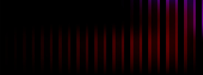 Abstract digital rendering presents a striking visual composition dominated by intense red illumination fading into deep black darkness across a field of precisely aligned vertical ribbed structures © Abizar