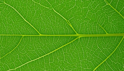 Obraz premium Vibrant Green Leaf with Detailed Veins and Texture in Close-up