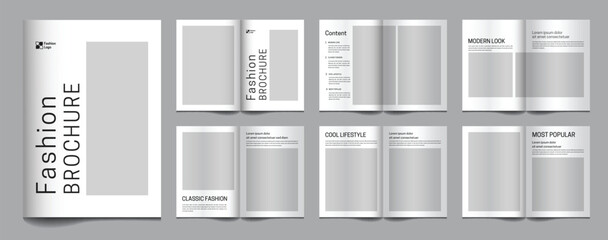 Modern fashion lookbook minimalist modeling template design, fashion brochure