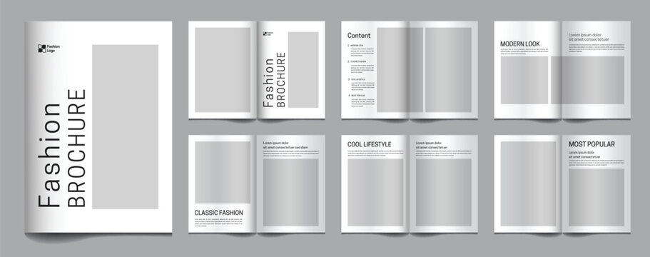 Modern fashion lookbook minimalist modeling template design, fashion brochure