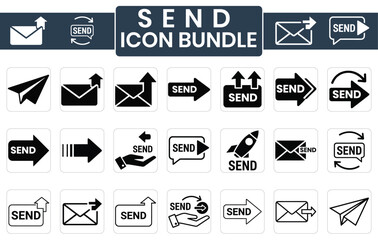 Send icon bundle for email and messagingSend icon bundle for email and messaging