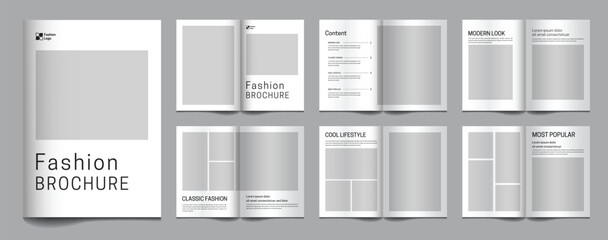 Modern fashion lookbook brochure and catalog minimalist template design, fashion