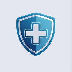 Fototapeta premium Healthcare shield icon with cross symbolizing protection and safety