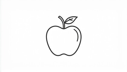 Fototapeta premium Minimalist black and white apple illustration vector healthy fruit icon design