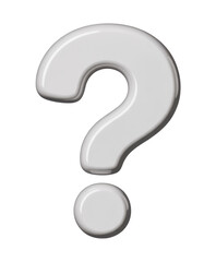 White question mark symbol sign isolated on a transparent background