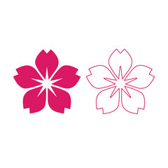 Obraz premium Stylized Sakura Flower Vector Illustration for Graphic Design