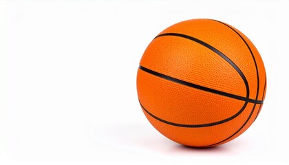 Single orange basketball on white surface