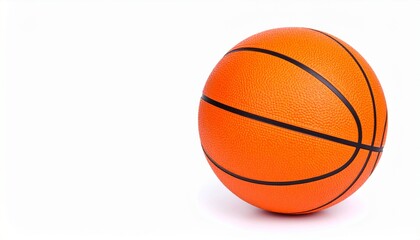 Single orange basketball on white surface