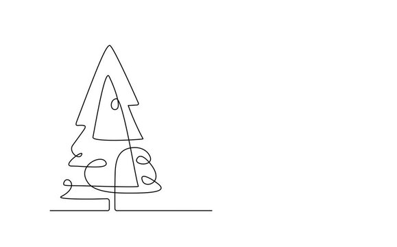 Minimalist Christmas tree line art animation.
