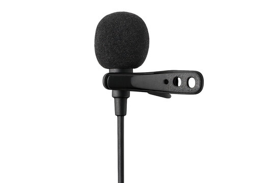 Lavalier microphone for recording audio on transparent background