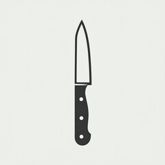 Sharp Kitchen Knife Illustration on White Background
