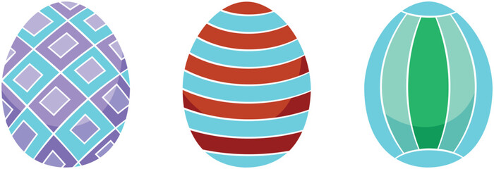 Obraz premium Colorful Patterned Easter Eggs Design Collection