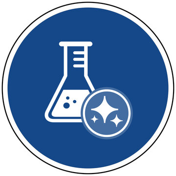 Blaues Schild Erlenmeyerkolben mit KI K&uuml;nstliche Intelligenz Symbol Wissenschaft Chemie Vektor Illustration Labor Forschung Experiment Technologie Innovation