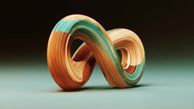 Abstract three dimensional form with color variations on a simple backdrop