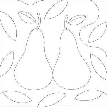 Seamless Pear Pattern Design, Fresh Fruit Repeat, Botanical Sketch For Textile, Packaging, And Surface Decoration
