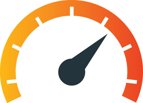 Speedometer icon. Scale speed in flat style. Speedometer high meter. Gauge meter, infographics and data visualization.