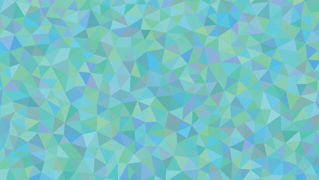 A gentle mosaic of light blue, green, and soft grey triangles forms a calming low poly pattern