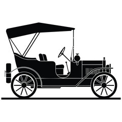 Vintage Classic Car Vector Illustration.