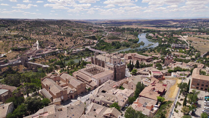Fototapeta premium Aerial View of Franciscan Monastery of San Juan de los Reyes, Toledo, Spain