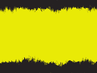 Black Brush Stroke Edge on Yellow Abstract Background