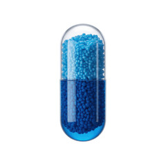 Blue Capsule with Small Beads transparent isolated on a transparent background