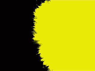 Black Brush Stroke Edge on Yellow Abstract Background