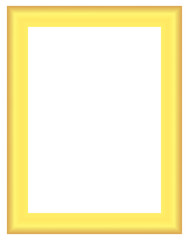 Bright gold photo frame with smooth gradient border, elegant rectangular design for modern wall art, posters, and decorative layouts