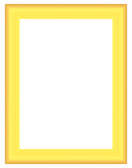 Bright gold photo frame with smooth gradient border, elegant rectangular design for modern wall art, posters, and decorative layouts